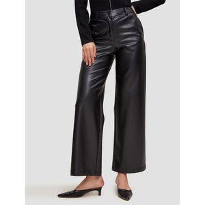 NWT Lattelier Faux Leather Straight Pants blk sz S